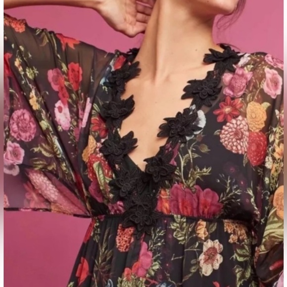 🌻🌺Farm Rio Laina Maxi Sheer Dress with Slip & 🎁👗 - Picture 3 of 16